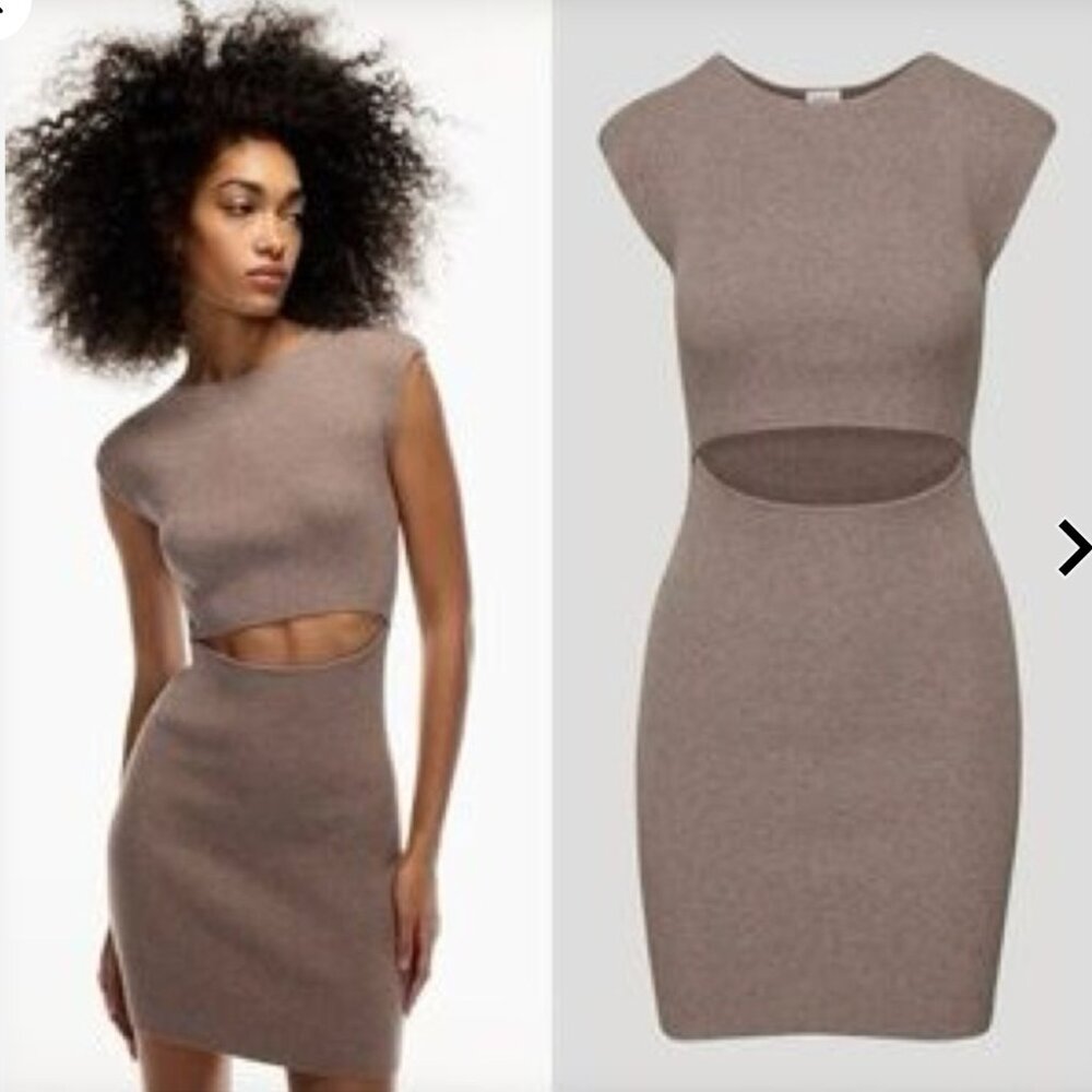 Aritzia Wilfred Free Cut-out Knit Mini Dress